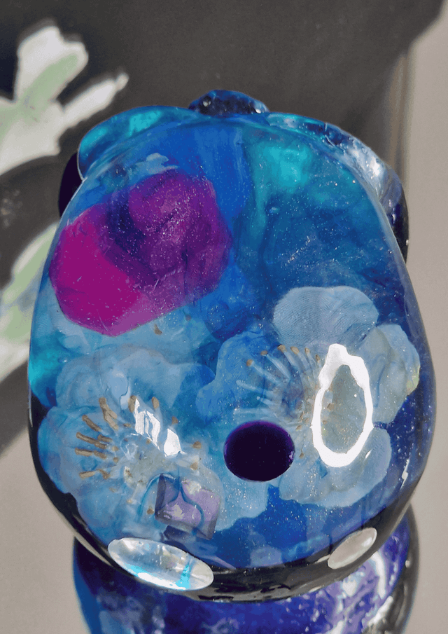 TETE DE MORT FLEUR BLEU